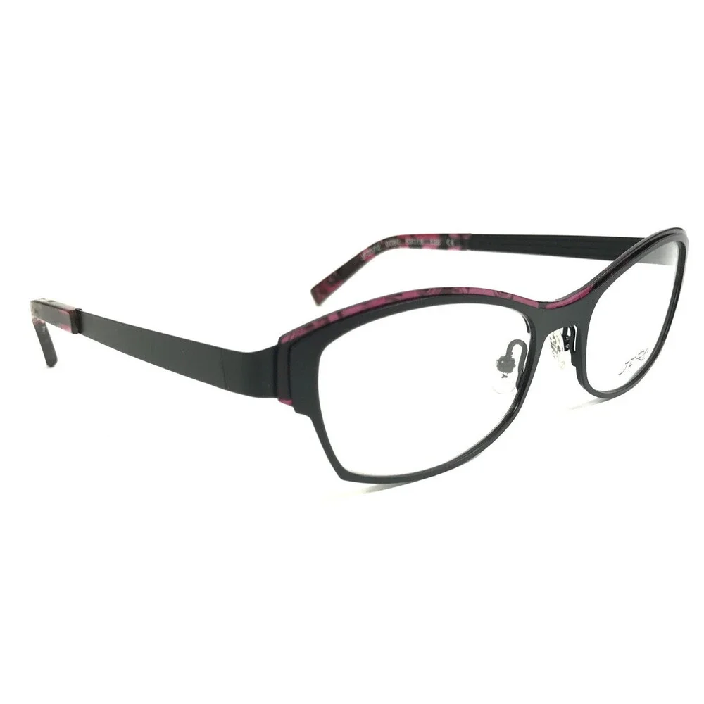 J.F. Rey Eyeglasses Frames JF2572 0080 Matte Black Pink Cat Eye 53-18-138